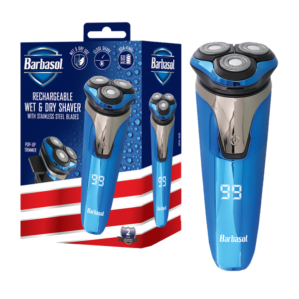 Barbasol Shaving Rechargeable Wet & Dry Rotary Electric Shaver for Men with LCD Display #1