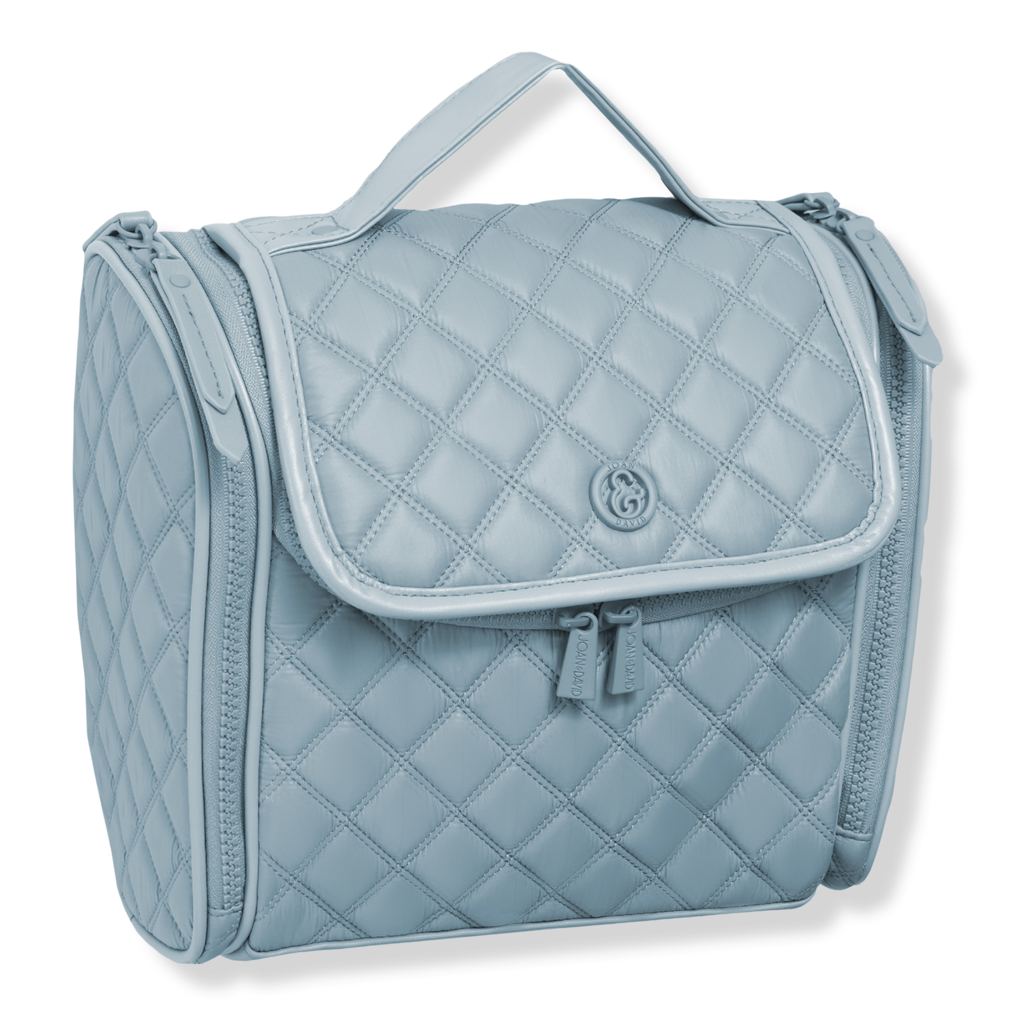 Joan & David Diamond Quilted Puffer Nylon Toiletry Organizer With Gusset Zip Compartment #1