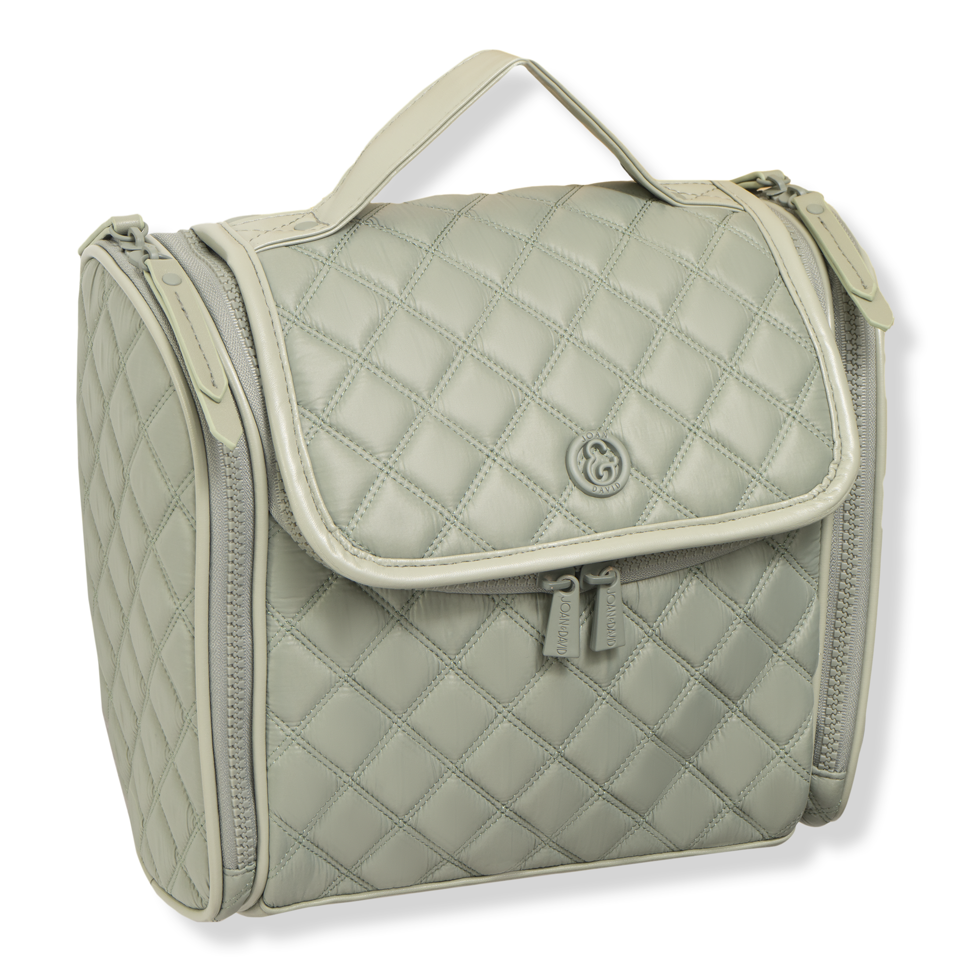 Joan & David - Sage Diamond Quilted Puffer Nylon Toiletry Organizer ...