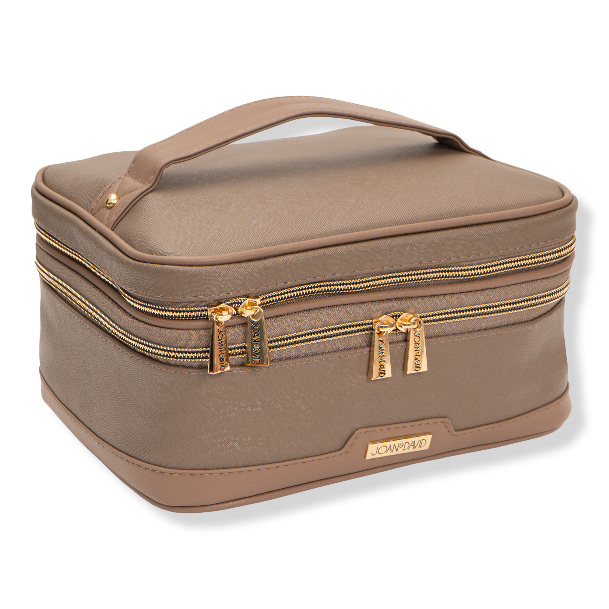 Joan & David Top Handle Saffiano Train Case Cosmetic Bag #1