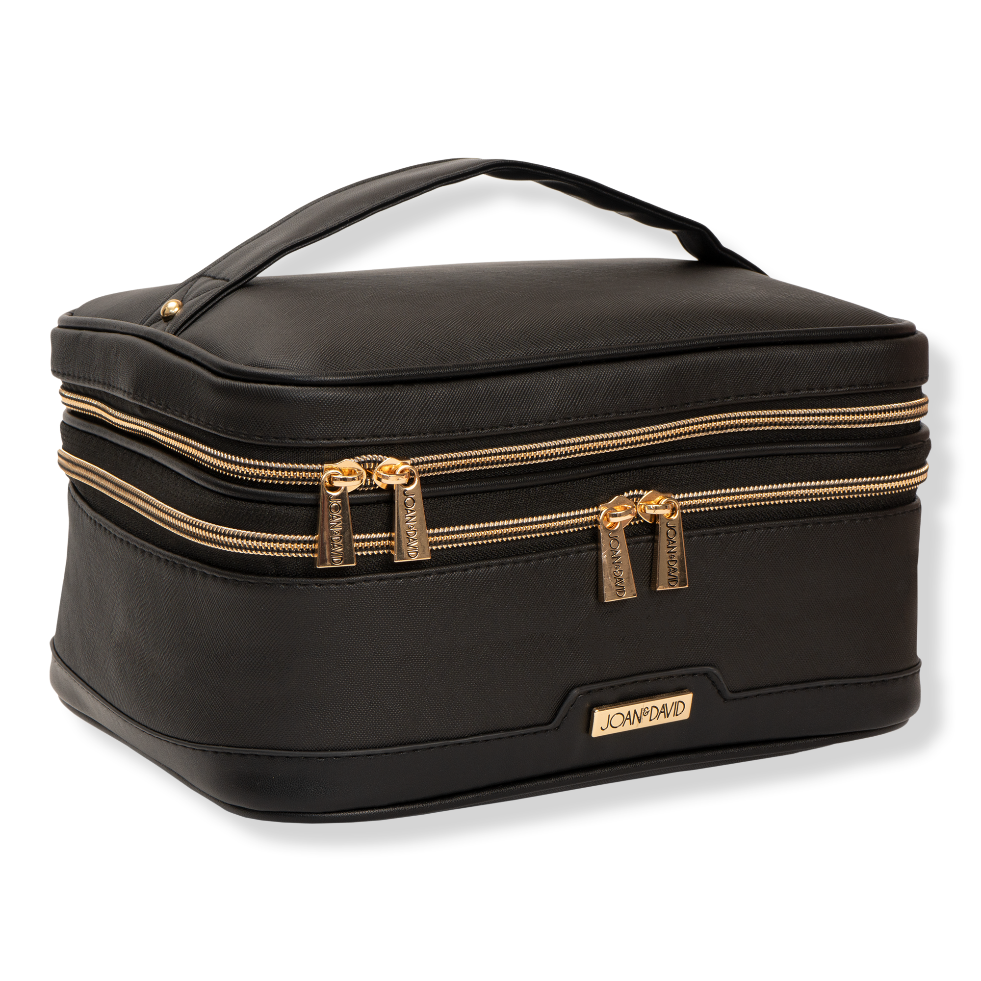 Joan & David Top Handle Saffiano Train Case Cosmetic Bag #1