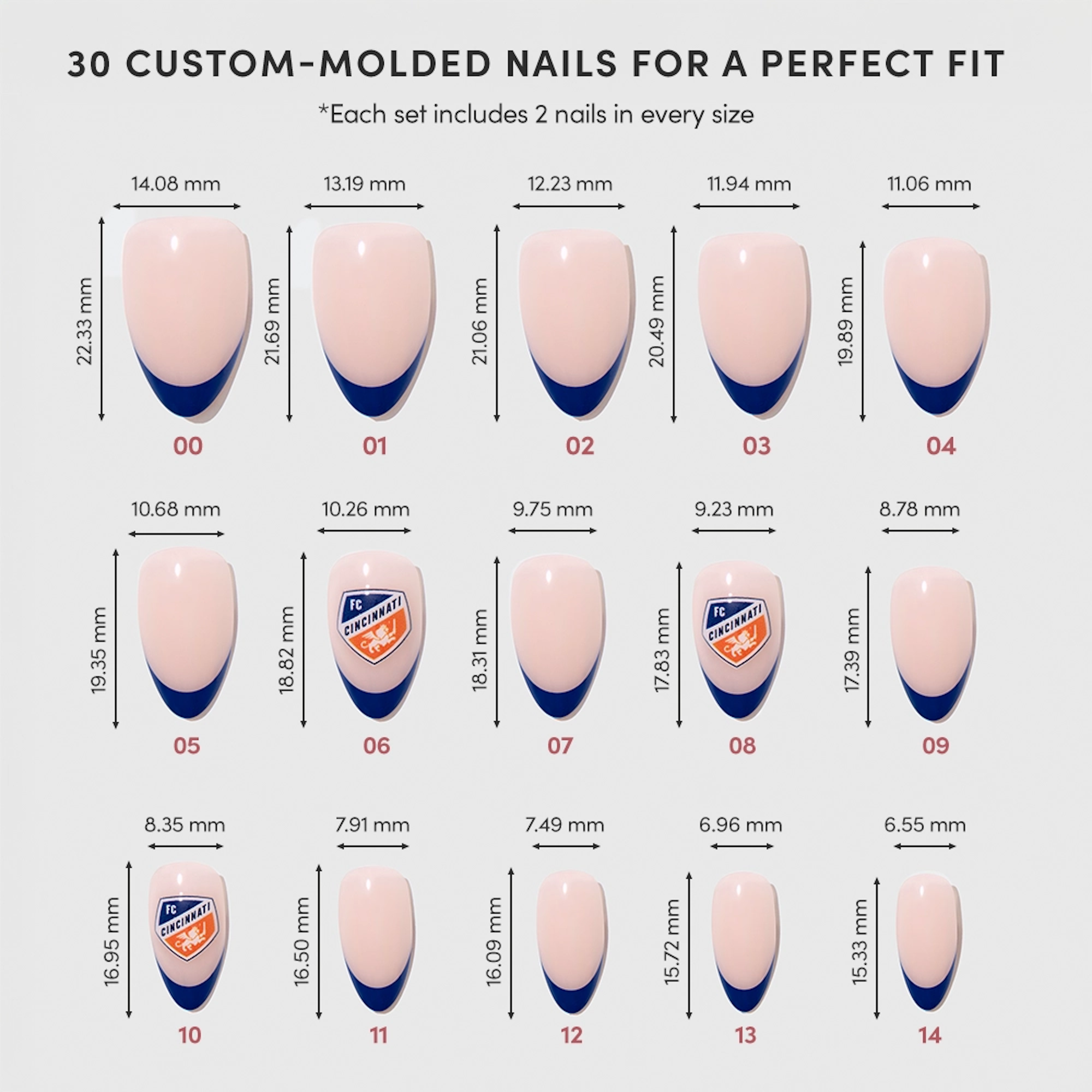 Накладные ногти Glamnetic x Fanatics Nail FC Cincinnati — фото 6