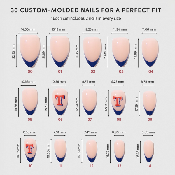 Glamnetic x Fanatics Nail Texas Rangers Press-On Nails #5