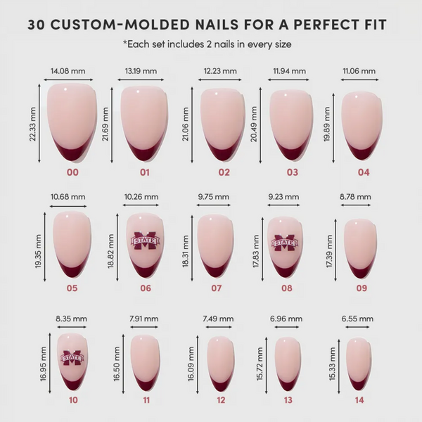 Glamnetic x Fanatics Nail Mississippi State Bulldogs Press-On Nails #5