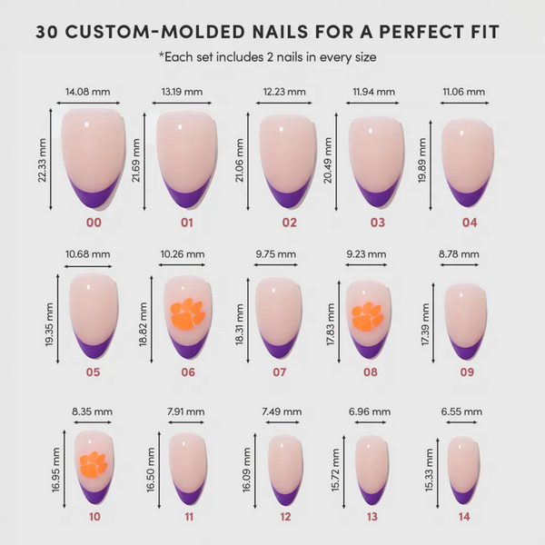 Glamnetic x Fanatics Nail Clemson Tigers Press-On Nails #5