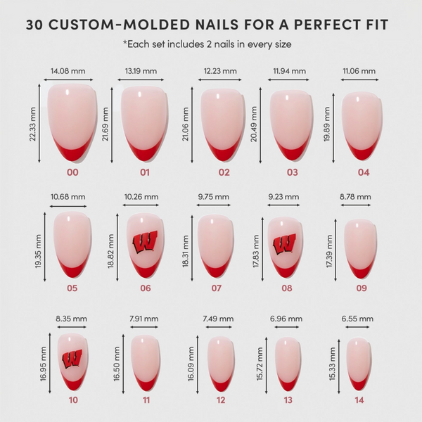 Glamnetic x Fanatics Nail Wisconsin Badgers Press-On Nails #5