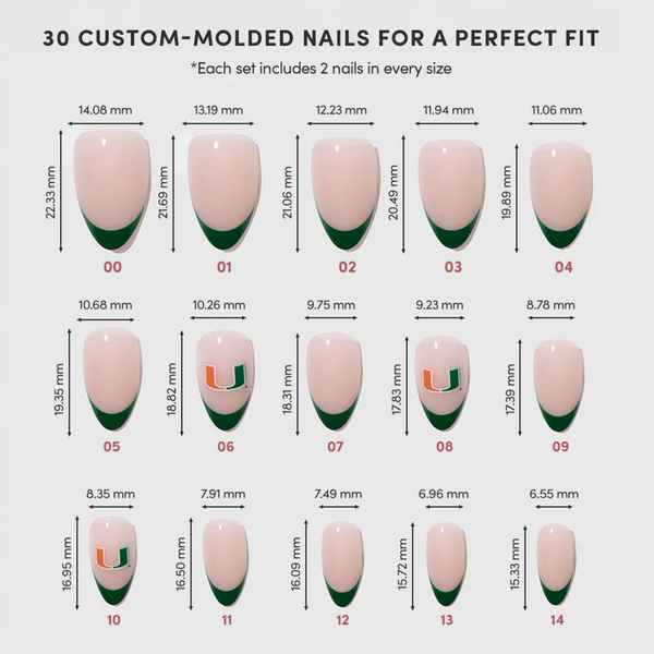 Glamnetic x Fanatics Nail Miami Hurricanes Press-On Nails #5