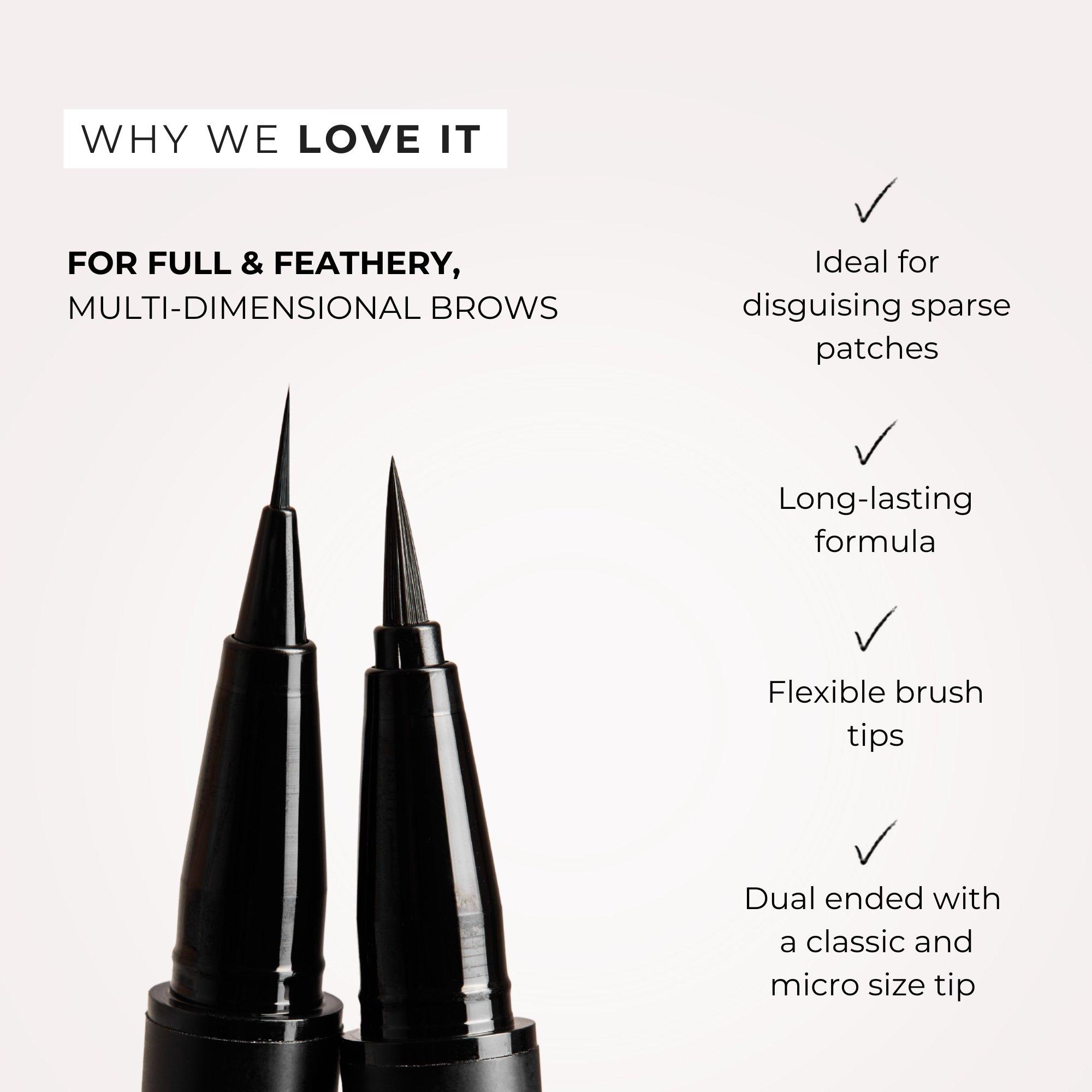 Дуэт карандашей для густых бровей Wunderbrow Thicker Brow, цвет: Чёрный / Коричневый — фото 4