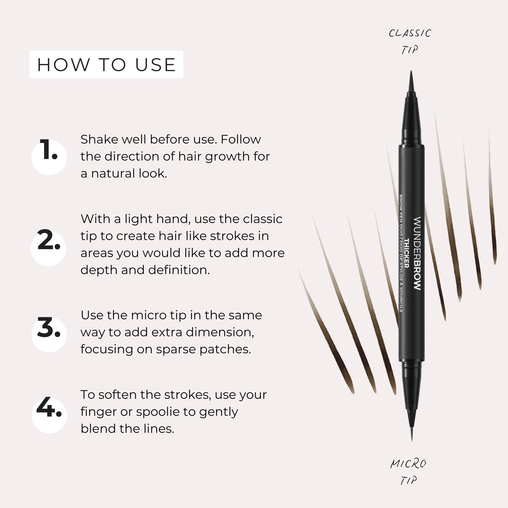Дуэт карандашей для густых бровей Wunderbrow Thicker Brow, цвет: Чёрный / Коричневый — фото 6