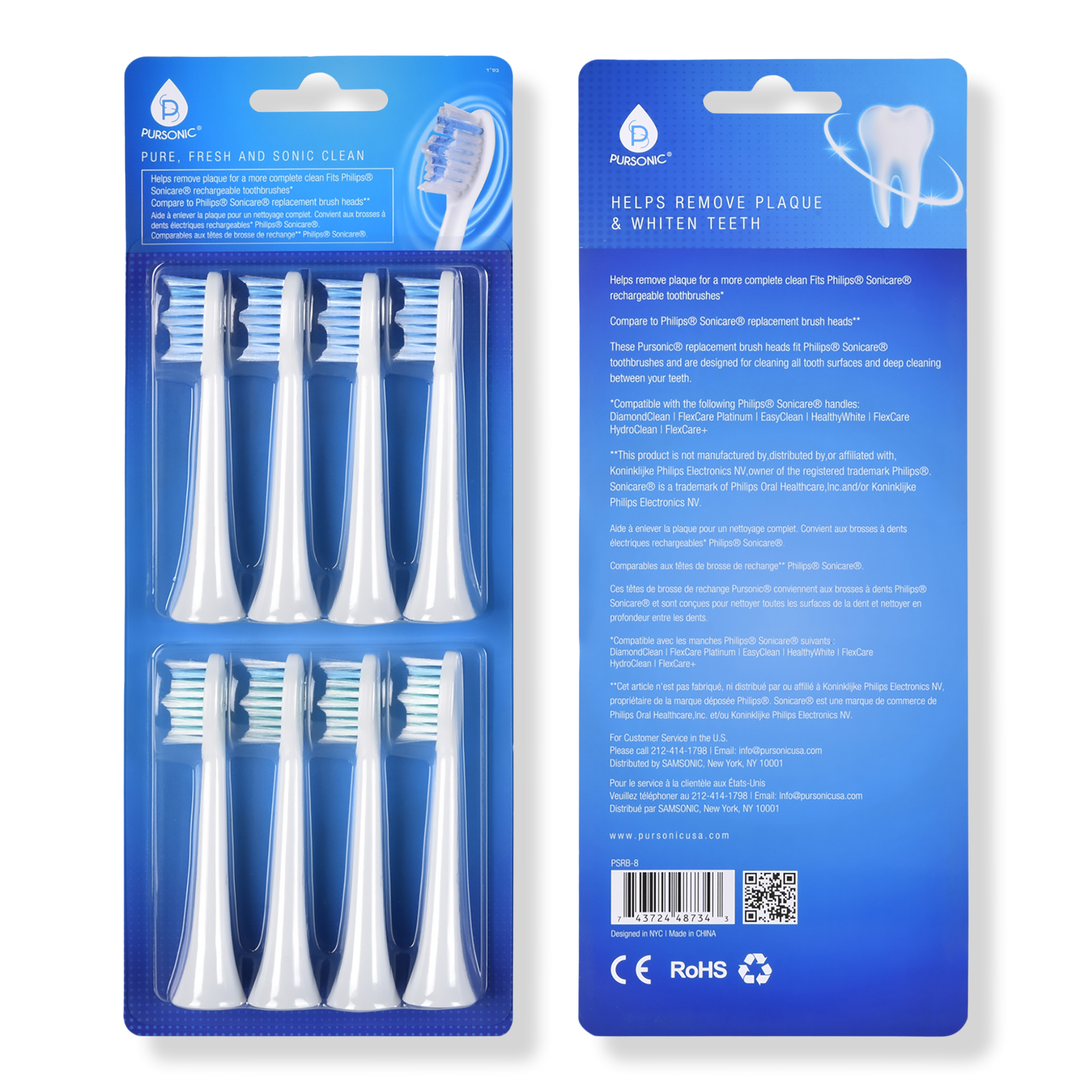 PURSONIC Replacement Toothbrush Heads, Compatible with Sonicare Electric Toothbrush #1