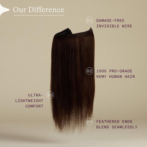 Sitting Pretty Rich Chocolate Brown Halo Human Hair Extension #4