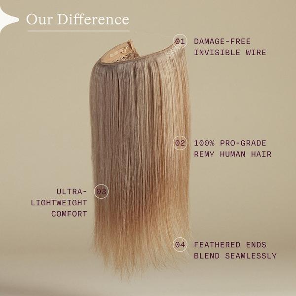 Sitting Pretty Cool Blonde Blend Halo Human Hair Extension #4
