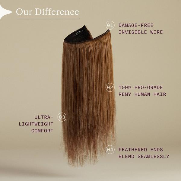 Sitting Pretty Soft Chestnut Brown Halo Human Hair Extension #4