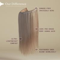 Sitting Pretty Ash Blonde Halo Human Hair Extension #4