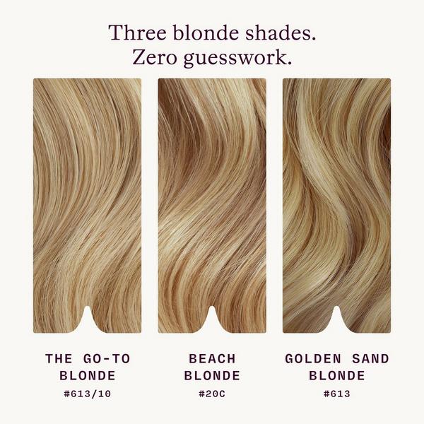 Sitting Pretty Halo Hair Extensions Blonde Swatch Set #2