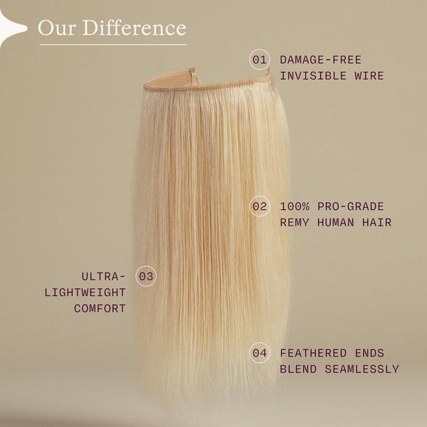 Sitting Pretty Golden Sand Blonde Halo Human Hair Extension #4