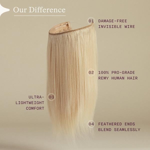 Sitting Pretty Beach Blonde Halo Human Hair Extension #4
