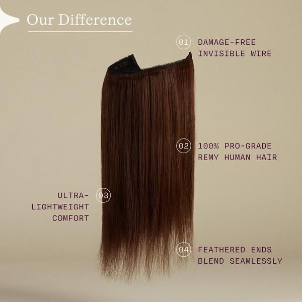 Sitting Pretty Espresso Brown Blend Halo Human Hair Extension #4