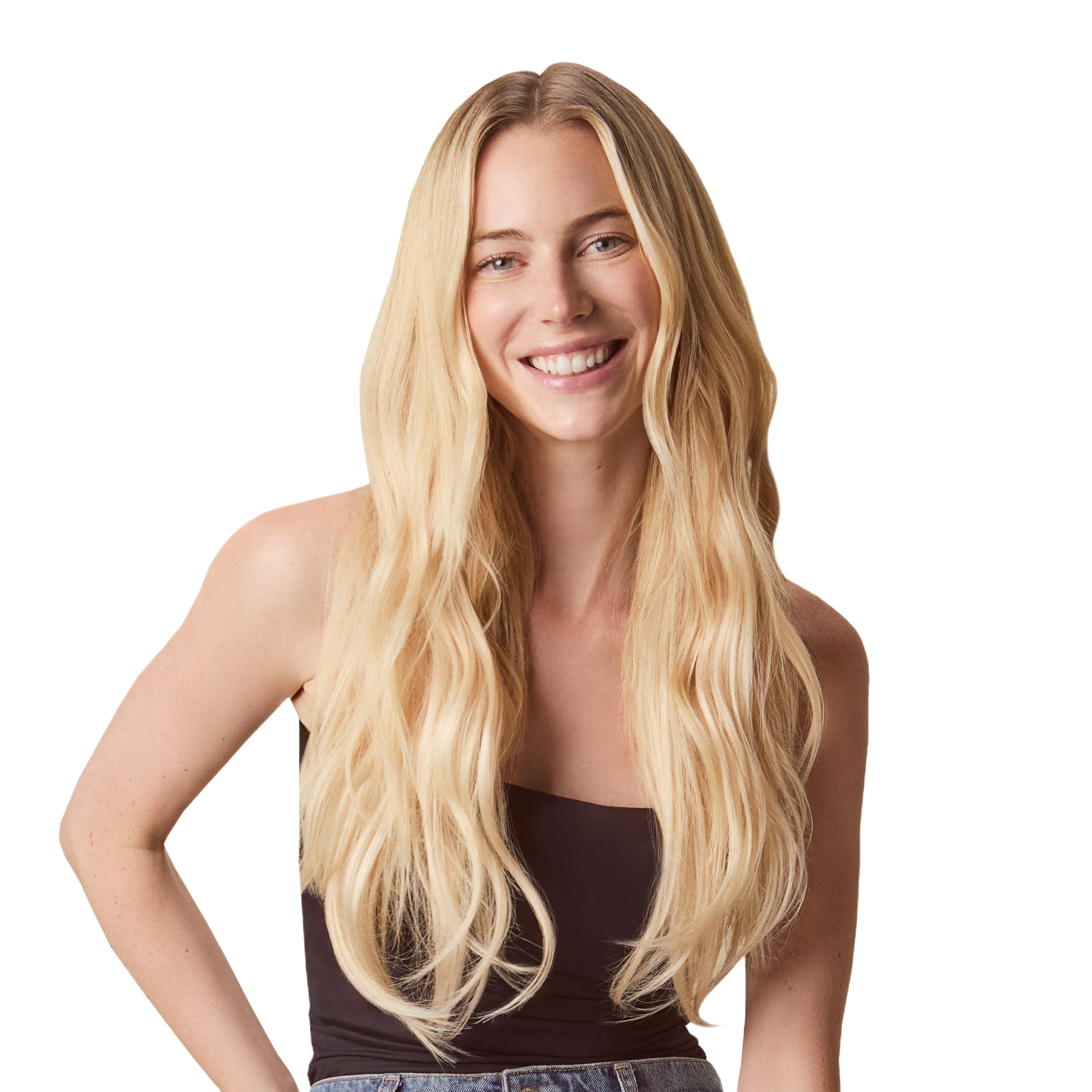 Sitting Pretty Golden Sand Blonde Halo Human Hair Extension #1