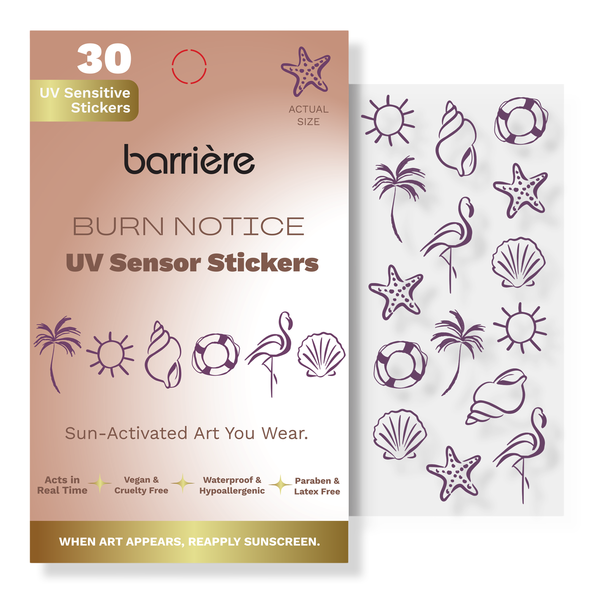 Barrière Burn Notice UV Sensor Sticker 30-Pack #1
