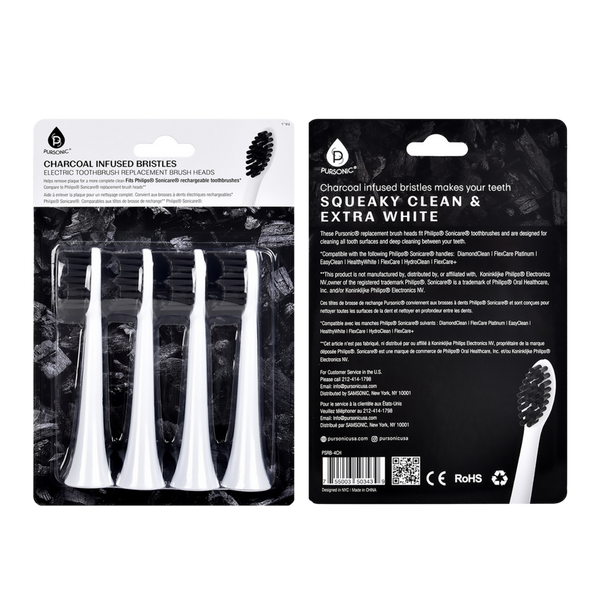 PURSONIC Replacement Toothbrush Heads Charcoal Infused Bristles #2