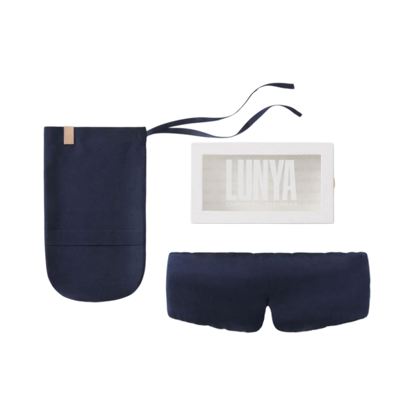 Lunya Washable Silk Weighted Sleep Mask - Deep Blue #1