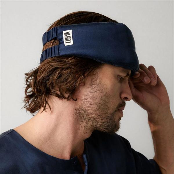 Lunya Washable Silk Weighted Sleep Mask - Deep Blue #3