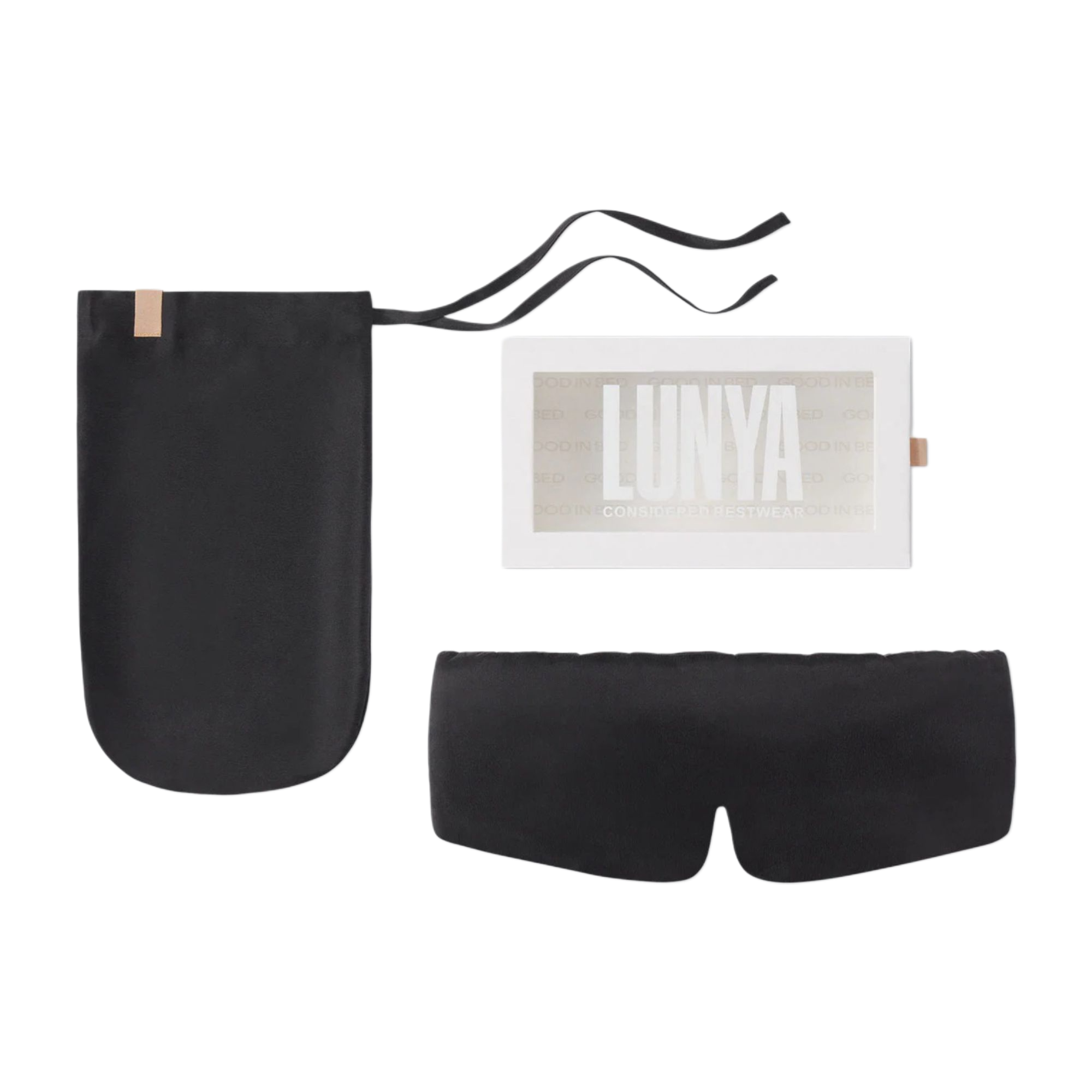 Lunya Washable Silk Weighted Sleep Mask - Immersed Black #1