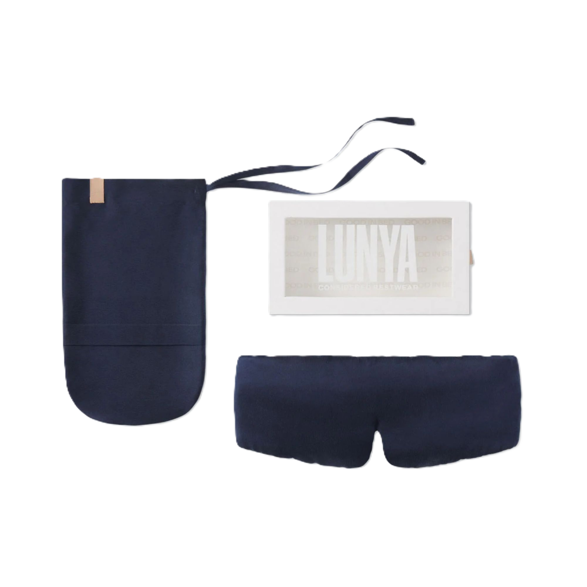 Lunya Washable Silk Weighted Sleep Mask - Deep Blue #1
