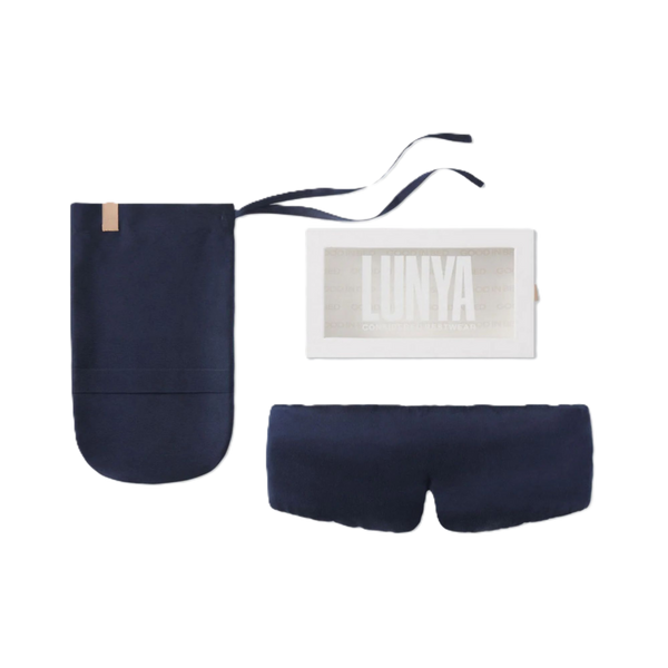 Lunya Washable Silk Weighted Sleep Mask - Deep Blue #1
