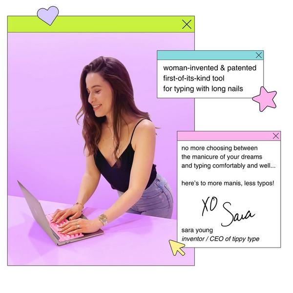Tippy Type Long Nail Keyboard Cover for Apple - Hearts #7