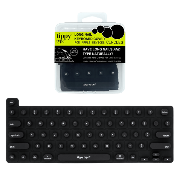 Tippy Type Long Nail Keyboard Cover for Apple - Circles #1