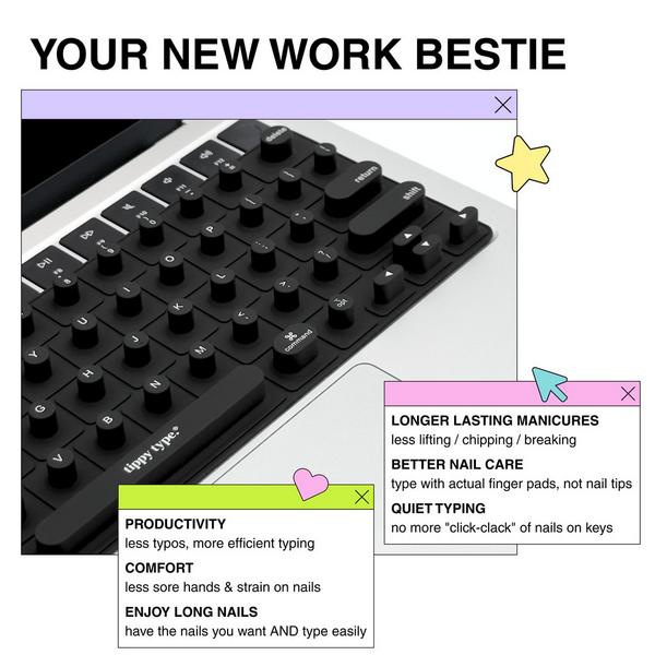 Tippy Type Long Nail Keyboard Cover for Apple - Circles #4