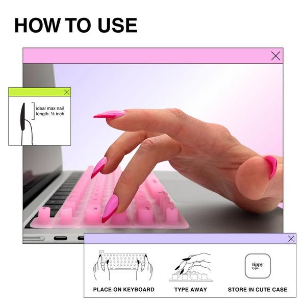Tippy Type Long Nail Keyboard Cover for Apple - Circles #6