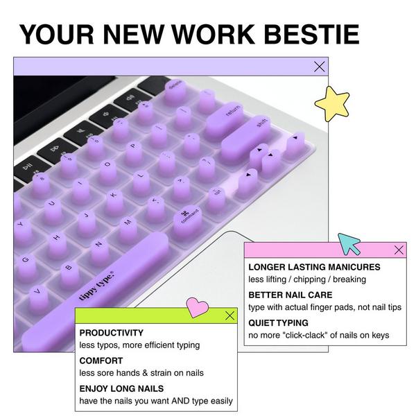 Tippy Type Long Nail Keyboard Cover for Apple - Circles #4