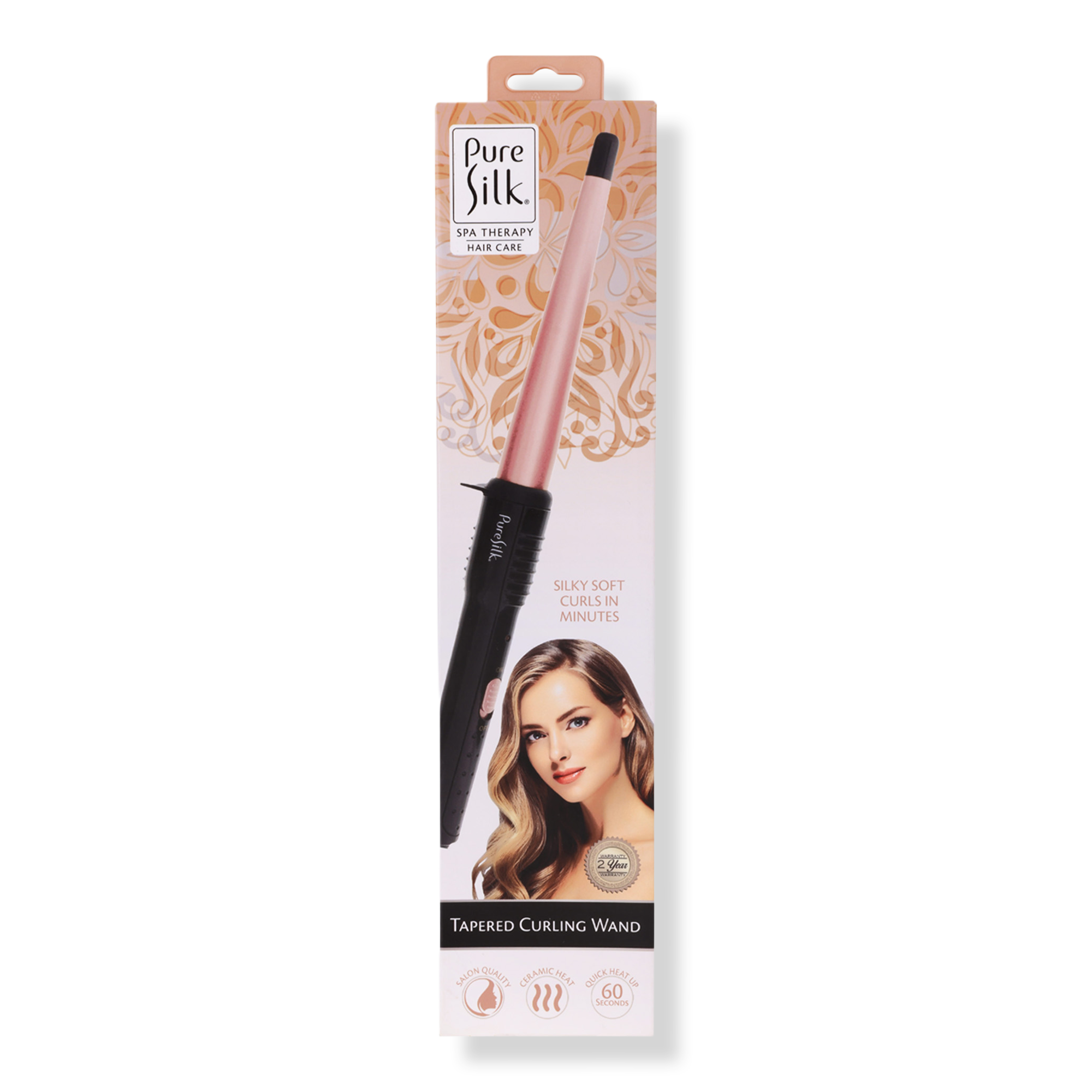 Pure Silk Tapered 0.75-1.25 Inch Tourmaline Ceramic Coated Plates Barrel Curling Iron Wand #1