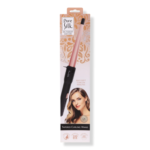 Pure Silk Tapered 0.75-1.25 Inch Tourmaline Ceramic Coated Plates Barrel Curling Iron Wand #1
