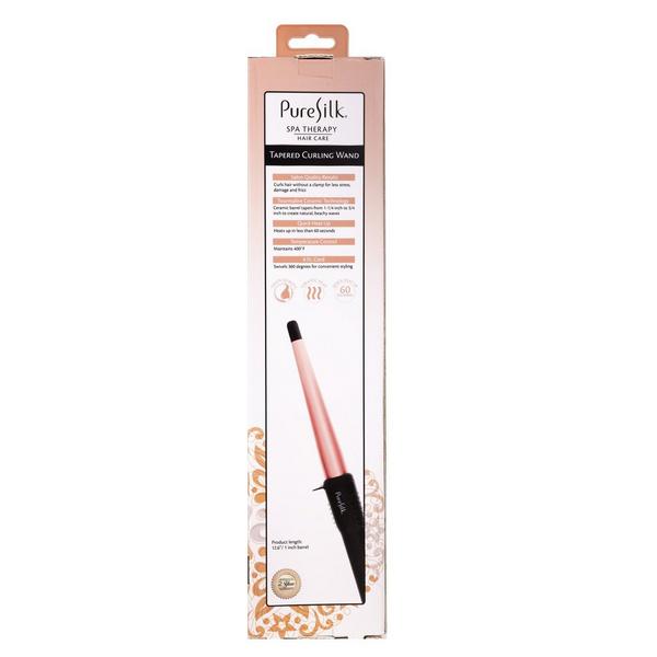 Pure Silk Tapered 0.75-1.25 Inch Tourmaline Ceramic Coated Plates Barrel Curling Iron Wand #6
