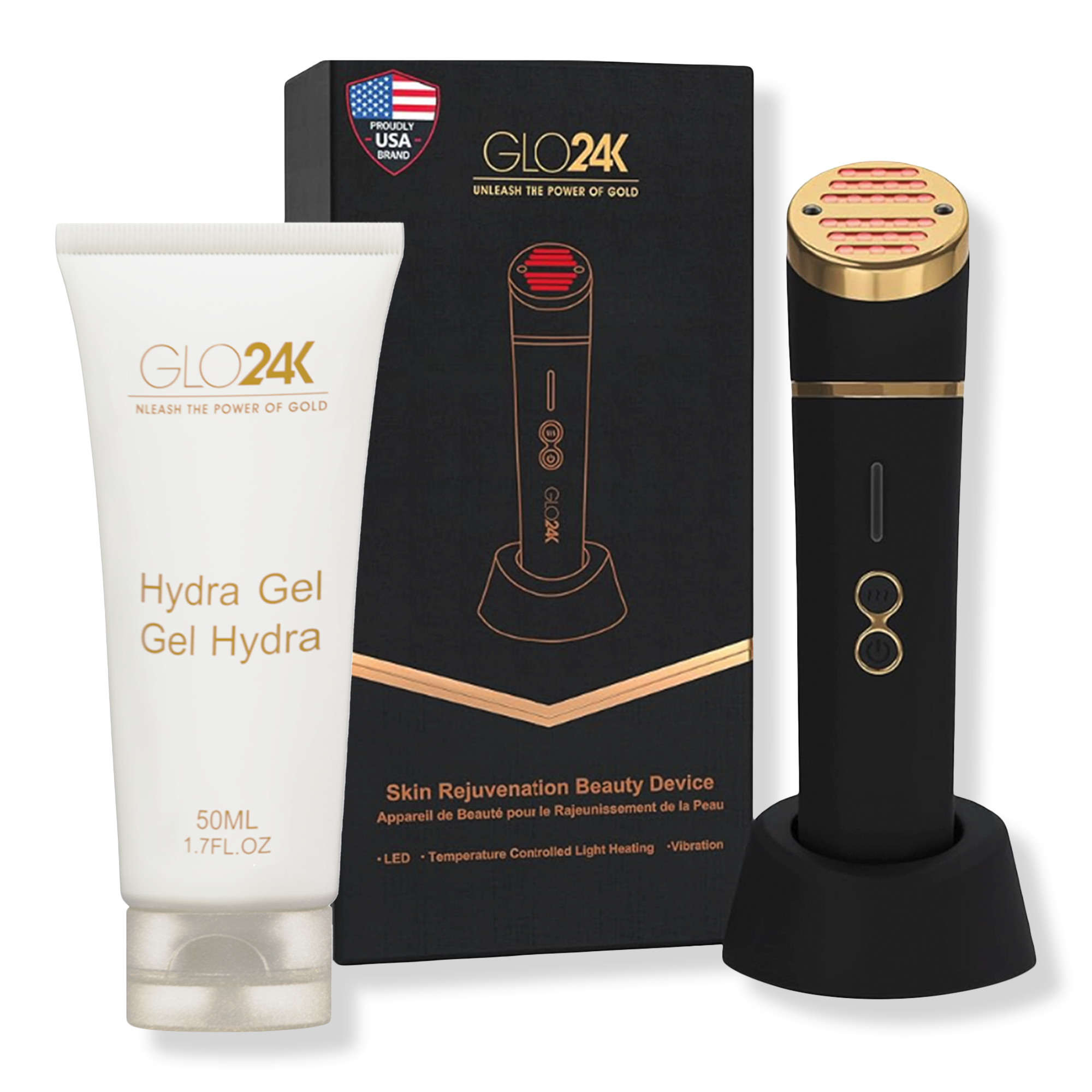 Glo24k Skin Rejuvenation Device with Conductive Hydra Gel #1