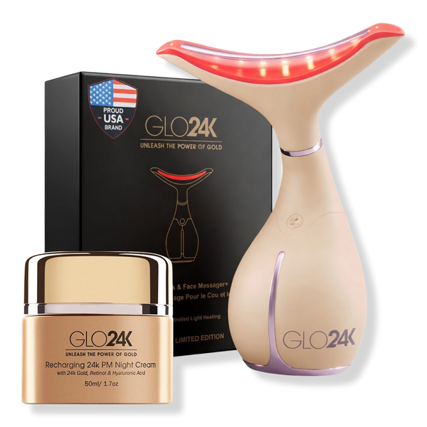 Glo24k 7 Color LED Neck & Face Device with 24K PM Night Cream #1