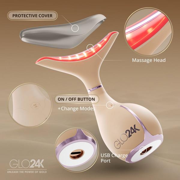 Glo24k 7 Color LED Neck & Face Device with 24K PM Night Cream #3