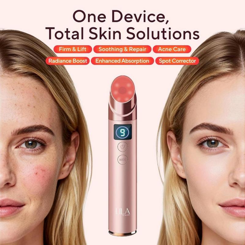 LILA by Akunbem - 9-in-1 LED Light Therapy Facial Massager for