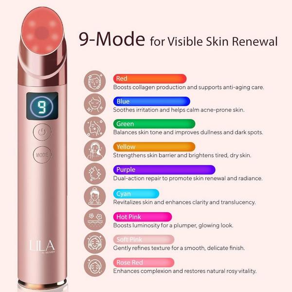 LILA by Akunbem 9‑in‑1 LED Glass‑Head Facial Massager #8