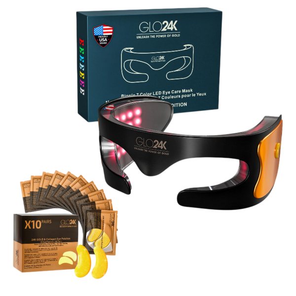 Glo24k Bionic 7 Color LED Eye Mask with 24K Gold & Collagen Eye Patches #1