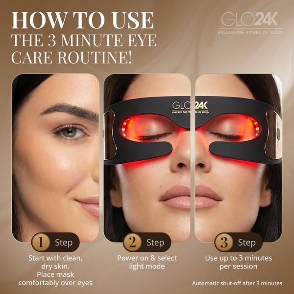 Glo24k Bionic 7 Color LED Eye Mask with 24K Gold & Collagen Eye Patches #5