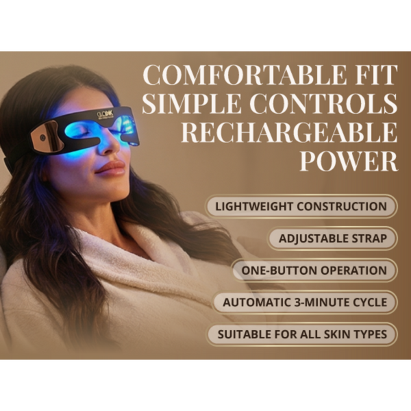Glo24k Bionic 7 Color LED Eye Mask with 24K Gold & Collagen Eye Patches #7