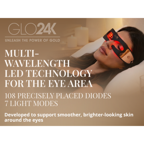 Glo24k Bionic 7 Color LED Eye Mask with 24K Gold & Collagen Eye Patches #8