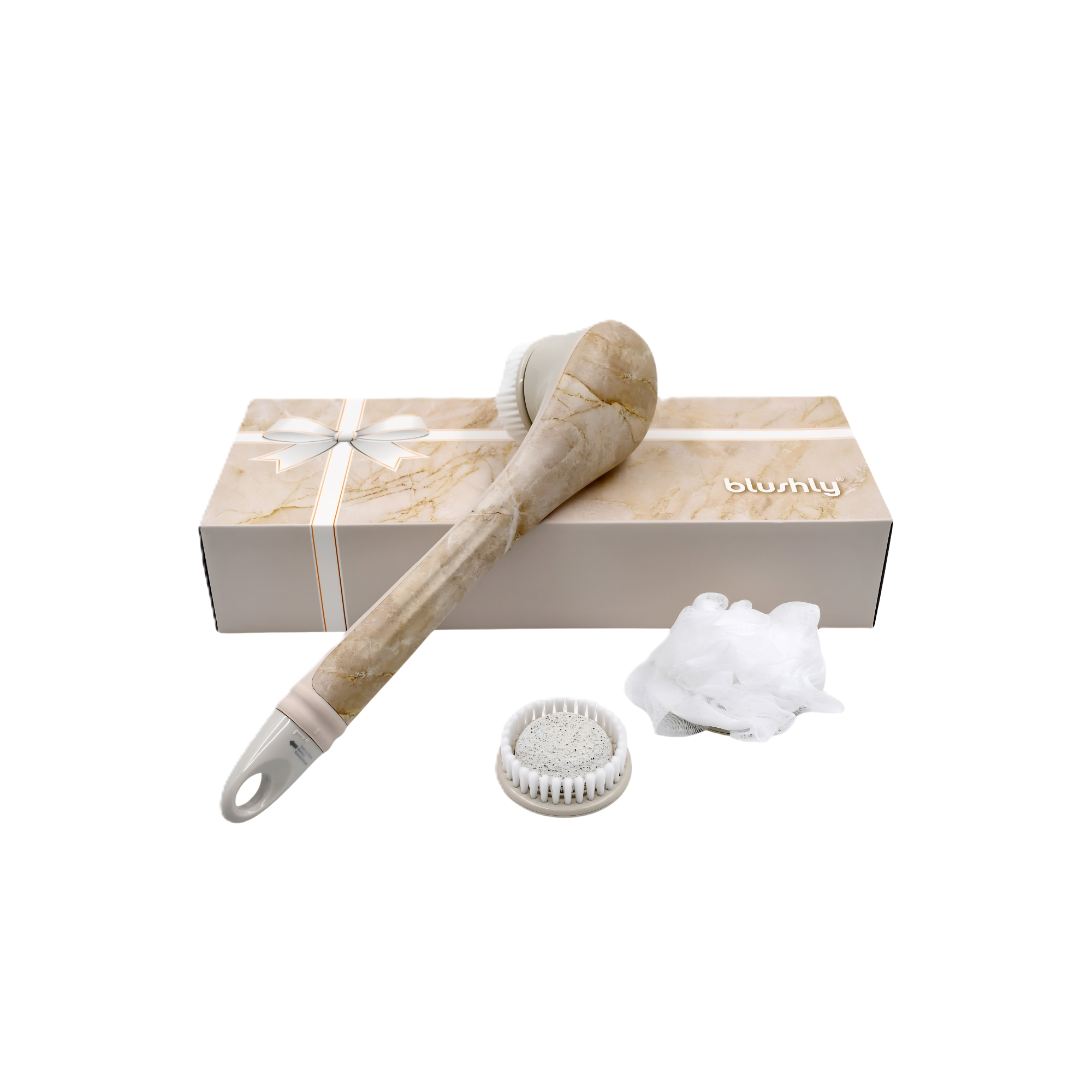 Blushly Cleansing & Exfoliating Body Brush with Heads-Marble Edition #1