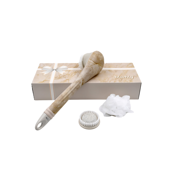 Blushly Cleansing & Exfoliating Body Brush with Heads-Marble Edition #1