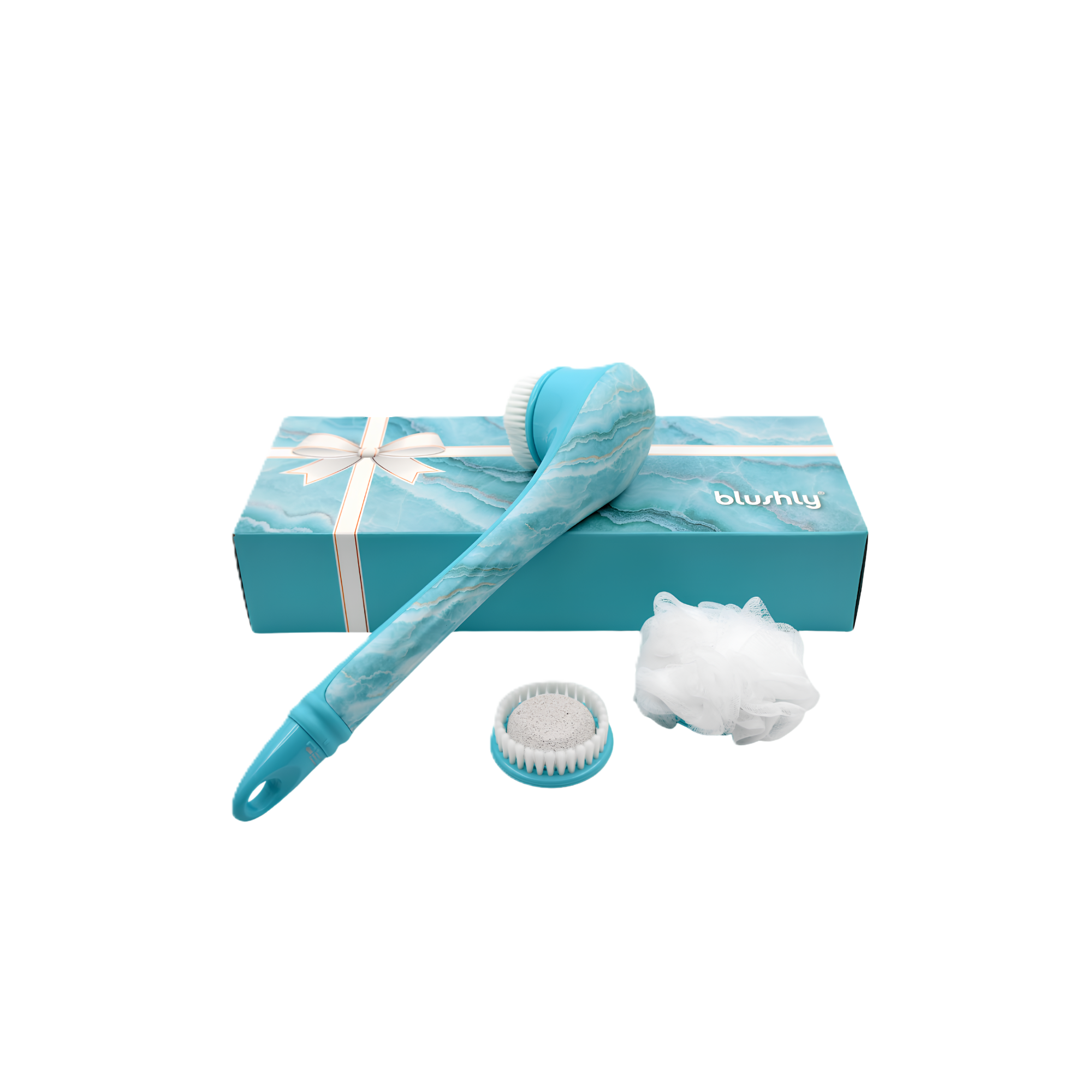 Blushly Cleansing & Exfoliating Body Brush with Heads-Marble Edition #1